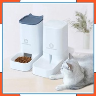 (Low price flash purchase)Pet Dog Cat Automatic Food Water feeder Set Large Capacity dispenser Cat bowl Dog Cat 3.8L Water Bottle Dog Cat Automatic Feeder Water Dispenser Set 2.1KG Food Bowl Cat Food Container Food and Water Distribution White