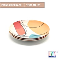 3 Pcs, Primera Series 10" Flat Dinner Plates with Motifs - 12100