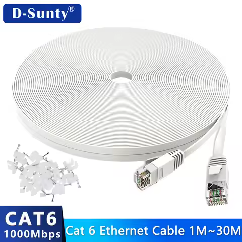 Cat6 Ethernet Cable Flat Long High Speed Internet Network Cable Rj45 Patch LAN for Router Modem Cabl