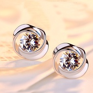 Pt950 Platinum Earrings Women's 18K White Gold Earrings Earrings Lucky Four-Leaf Clover Simple Genui
