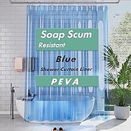 AmazerBath Extra Long Shower Curtain Liner, Clear Blue Shower Curtain Liner 84 Inches Long, 72x84 Pl
