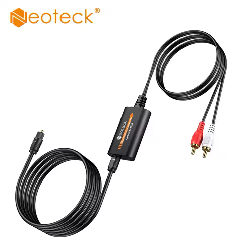 Neoteck 192kHz DAC Converter 7ft/2.1m SPDIF to RCA Digital to Analog Audio Converter Optical Toslink
