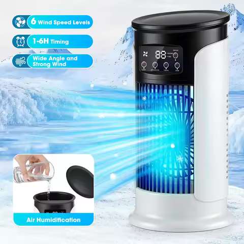 USB Mini Portable Air Conditioner Cooler Fan Water Cooling Air Conditioning for Home Office - Compac