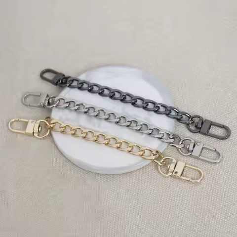 15cm, 20cm, 25cm, 30cm Extension Bag Chain 9mm Gold, Silver, Gun Black Short Metal Chains to Extend 