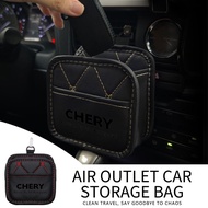 Car Vent Outlet Trash Hanging Box PU Leather Car Mobile Phone Holder Storage Bag Car Hanging Bag For