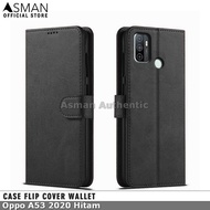 Asman Case Oppo A53 2020 Leather Wallet Flip Cover Premium Edition