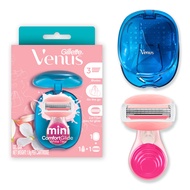 Gillette Venus Comfortglide Mini Women's Razor, with flexible soap bars, 1 Razor Handle + 1 Blade Re