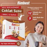 Promo Flimbest Meal Replacement Cokelat Susu 1 Box (12 Sachet) Free Shaker Multigrain Solusi Langsin