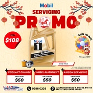 Car Servicing - Mobil 1 4L Fully Synthetic Engine Oil Servicing Package | 0W20 5W30 0W40 Car Service