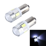 IFixedShop 2ชิ้น BA9S 3W 250 LM 5500K โคมไฟไฟรถยนต์เคลียร์พร้อมโคมไฟ LED 6 SMD-5630 DC 12V (แสงสีขาว