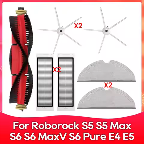 X10A For Roborock S5, S5 Max, S6 Maxv, S6 Pure, E4, E5, S51, S52, S55 Roller Side Brush Filter Mop A