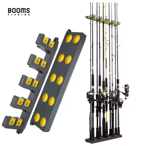 Booms Fishing WV4 Fishing Rod Holders Vertical Wall Rod Rack Store Up to 10 Rods For Fishing Pole Ho
