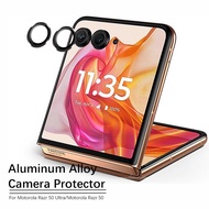 A Set of Rear Metal Camera Lens Protector Glass For Motorola Razr 50 Ultra 3D Aluminum Camera Ring M