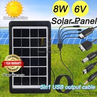 8W 6V Polycrystalline Silicon Solar Panel 8W Solar Panel with Stand Waterproof Multiple Charging Inp