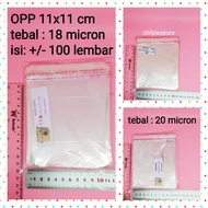 (100 pieces) OPP 11x11 18 micron thick OPP Plastic/ 11x11 cm Clear OPP Plastic/ + Sea (11 cm x 11 cm