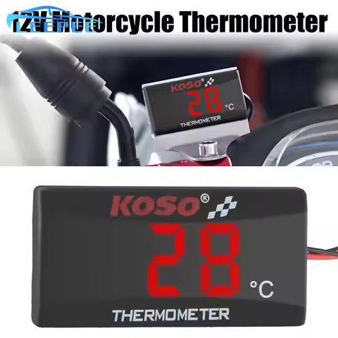 Water Tank Retrofit 12V 0~120°C Monitor With Sensors Temperature Meter Motorcycle Thermometer Red Bl