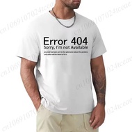 T Shirt for Men 404 Error Coding Geek Programmer Tee Tops Round Neck Short-Sleeve Fashion Tshirt Clo