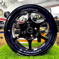 Advan RG - 15x7jj 4H100 ET35 Glossy Black + Blue Line