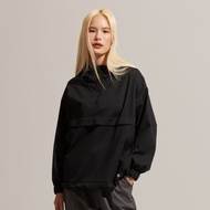 REBOOT動能-半開襟連帽衝鋒衣-烏黑