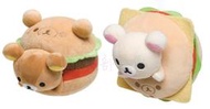 【懶熊部屋】Rilakkuma 日本正版 拉拉熊 懶懶熊 白熊 牛奶熊 漢堡系列 漢堡 貝果 絨毛 玩偶 娃娃