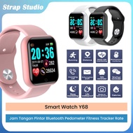 Smartwatch Bluetooth Y68 Heart Rate Fitness Tracker M6J5 COD small men's waterproof watch girls chai