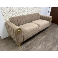 Sofa 3+2+1 tempat duduk baldu berkualiti tinggi kalis calar/kaki besi/mudah dibersihkan/tahan lama