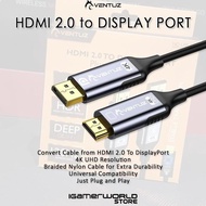 VENTUZ Converter HDMI 2.0 To Display Port (DP) 4K 60Hz Cable Male