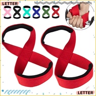 LETTER 1 Pair Weightlifting Hand Belt, Bracer Anti-Slip Sport Fitness Wrist Wraps,  8 Words Polyeste