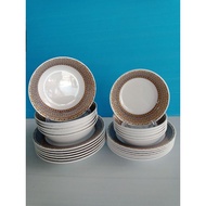 Superware Great Value Set 24 Pieces Thick Plate (9"6 Cm.+C7.5"6c.)Plate (8"6 Cm.+Bowl 6"6 Cm.)Benja 