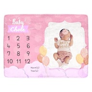 【滿月禮物】個人化嬰兒成長記錄毛毯(波點Baby Girl款式)彌月禮