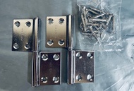 (pairs for sale)stainless 4inch plastic door butterfly hinges with screw for Pvc door hinge pad