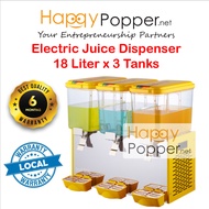 Happypopper Commercial Mesin Fruit Juice Dispenser 18 Liter x 3 Tank 18liter Tanks Electric Cold Drink Machine