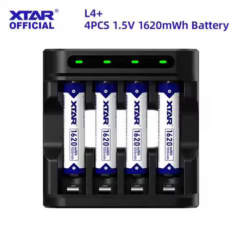 XTAR 4PCS/8PCS AAA 1.5V 1620mWh Li-ion Battery +XTAR L4 AAA AA Battery Charger 4 Slots Intelligent L