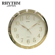 RHYTHM - 日本麗聲 28cm 靜音掛鐘 3D立體大字鐘 4KG634WS69﹣金色