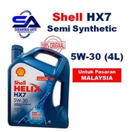 (NEW BOTOL) Original Shell Helix HX7 5W30/ 5W-30/ 5W 30 Semi Synthetic Engine Oil "Minyak Hitam"(4L)