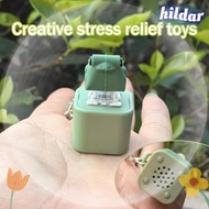 HILDAR Croaking Frog Keychain, Rechargeable Key Button Frog Croaking Fidget Toy, Stress-Relieving Cl