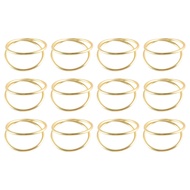 12pcs Simple Gold Thanksgiving Table Decor Buffet Reception Dinner Party Metal Spiral Napkin Ring