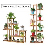 【MO】Plant Rack Plant Stand Wooden Plant Self Flower Rack For Indoor Outdoor Multiple Plants - Pine Wood Flower Rack