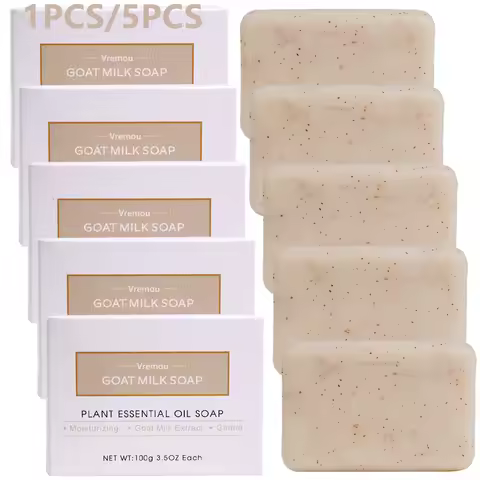 1Pcs/5Pcs Moisturizing Goat Milk Soap, Gentle Cleansing And Bathing Body Soap, Tender Goat Milk Fat 
