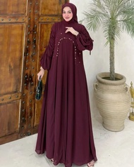 Elly fashion/Elora Set Dress Ceruty Payet/Dress lebaran/Dress terbaru/Gamis/Dress kondangan/Dress