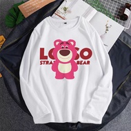 LOTSO BEAR xs-3xl strawberry pink teddy bear popcloset tshirt woman baju t-shirt lengan panjang perempuan muslimah viral