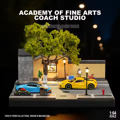 1/64 Assembly Kit Diorama–Nanjing Guling Road Art College Model with LED Light, Includes Accessories