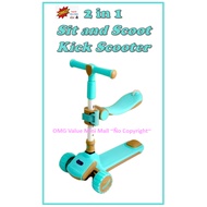 [Enfagrow] 2 in 1 Sit and Scoot Kick Scooter for Kids - With Adjustable Seat and Height for Children / Scoter Kanak2