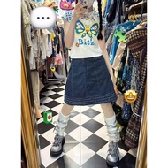 Y2k Color Shirt Contrasting Sweet Summer Niche Slim-fit Hot Girl Top Short Millennium t Short-sleeve