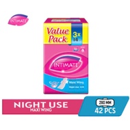FREE SHIPPING INTIMATE MAXI WING 28cm NIGHT USE 3x14 pad