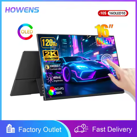 16" 2K 120Hz OLED Gaming Portable Monitor 100% DCI-P3 Touchscreen Display TypeC HDMI For PC Switch L