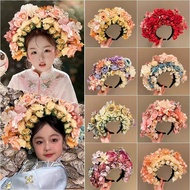 Simulated Hanfu Hanfu, Silk Flower Headwear, Zanhua Ethnic Style Photography, Flower Hair Hoops, Female Hair Accessories