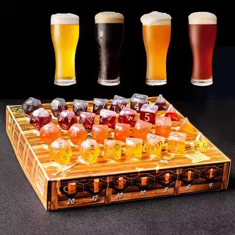 The Tavern Drinking Game, Novelty Polyhedral Beer Dice Set for Drinking Game