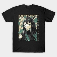 【New】 เสื้อยืดโอเวอร์ไซส์Men T-Shirt Kimetsu No Yaiba Demon Slayer Muichiro Tokito Tshirt Women T Shirt Summer Cotton Tees Tops Anime Harajuku Streetwear S-5XL