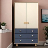 （支持定制）簡約衣櫃對開門單門兩門衣櫃收納櫃帶櫃桶儲物櫃組合